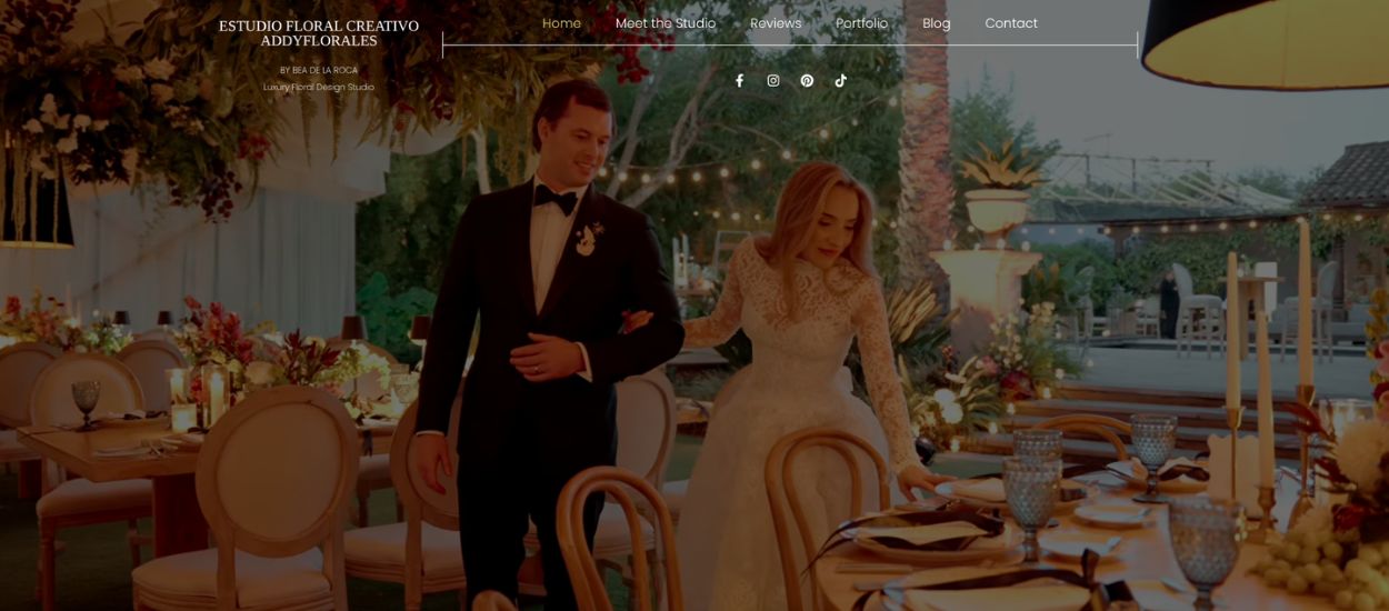 Diseño de página web para Addy Florales Weddings