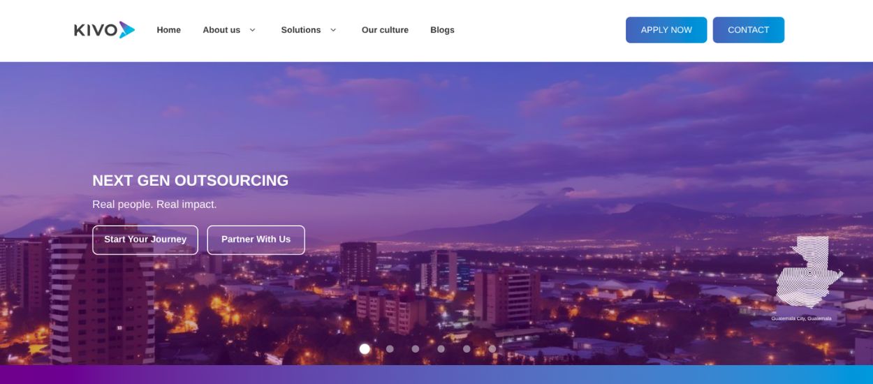 Diseño de página web para KIVO BPO en Guatemala